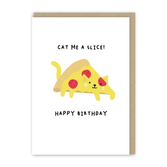 Cat Pizza Slice Card