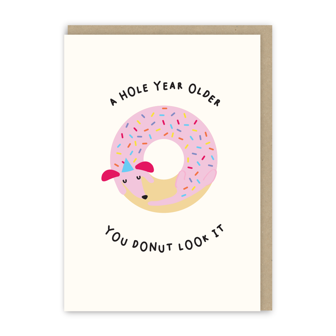 Donut Sausage Dog Birthday Card