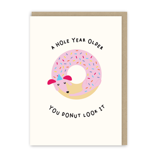 Donut Sausage Dog Birthday Card