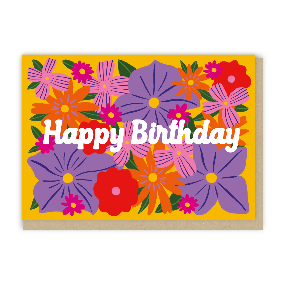 Happy Birthday Flower Bed Card