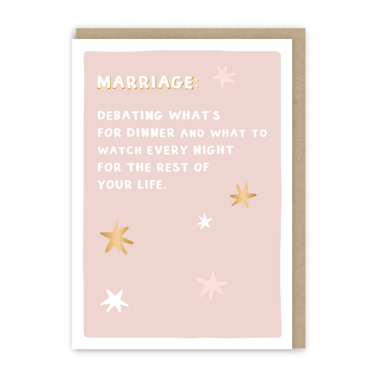 Marriage Definition Wedding Card